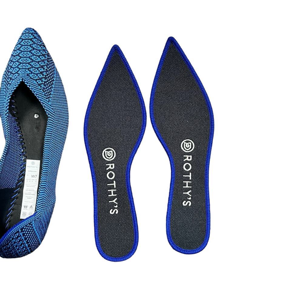 Rothy’s The Point Flat In Lapis Python Blue Rare … - image 8